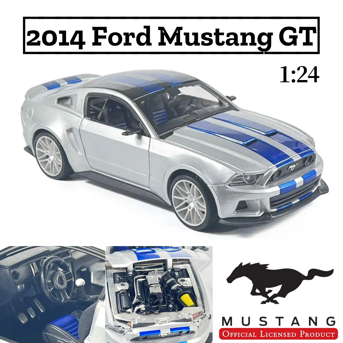 1:24 Scale 2014 Ford Mustang Street Racer Replica Diecast Model Car Decoration Collection Gift for Boys and Toy Car Collectors
1:24 Scale 2014 Ford Mustang Street Racer Replica Diecast Model Car Decoration Collection Gift for Boys and Toy Car Collectors