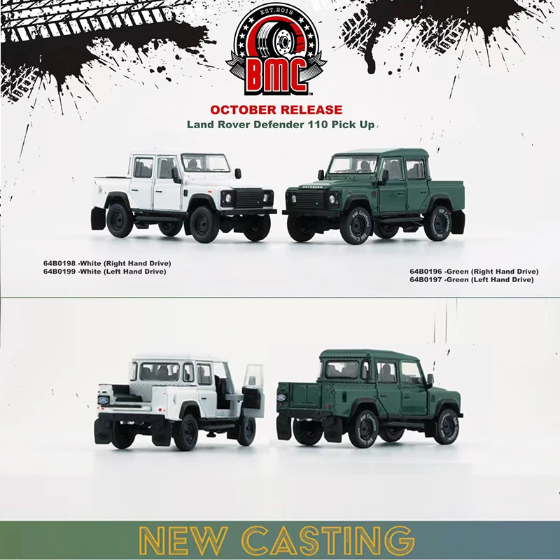 BM 1:64 модель автомобиля Land R 2016 Defender 110 открывающиеся двери из сплава литой под давлением-зеленый и белый-LHD
BM 1:64 модель автомобиля Land R 2016 Defender 110 открывающиеся двери из сплава литой под давлением-зеленый и белый-LHD
