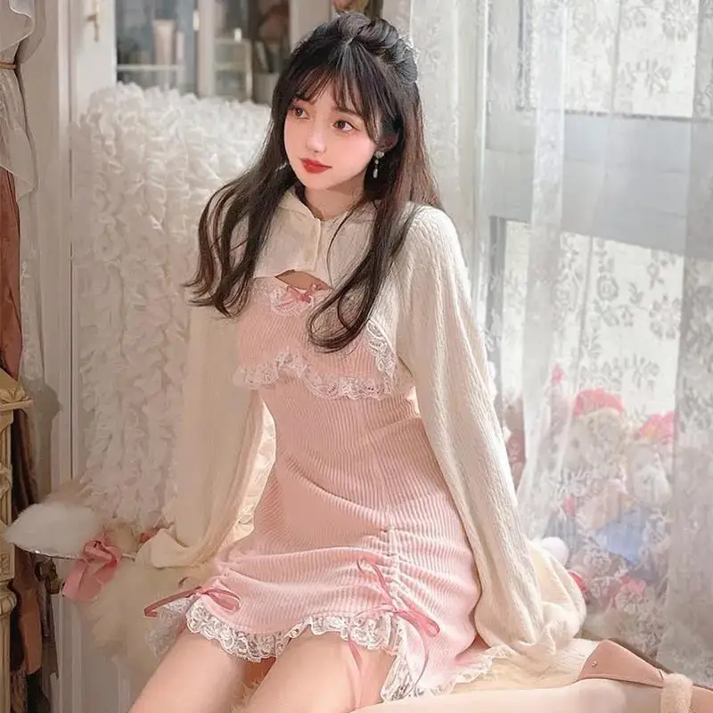 NONSAR 2024 Lace Japanese Sweet Lolita Dress Women Bow Pink Kawaii Party Mini Dresses Female Princess Korean Fashion Y2k Dress
NONSAR 2024 Lace Japanese Sweet Lolita Dress Women Bow Pink Kawaii Party Mini Dresses Female Princess Korean Fashion Y2k Dress