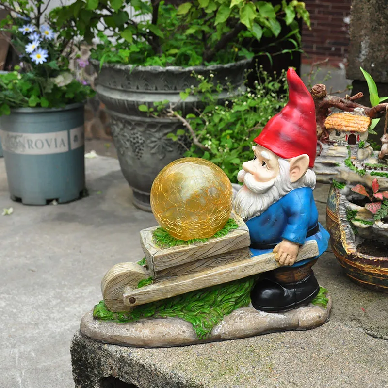 Resin Crafts Creative Hand Painted Solar Glowing Cart Elf Old Man Figurine for Garden Ornaments Elves Pixie Bonsai Decoration
Resin Crafts Creative Hand Painted Solar Glowing Cart Elf Old Man Figurine for Garden Ornaments Elves Pixie Bonsai Decoration