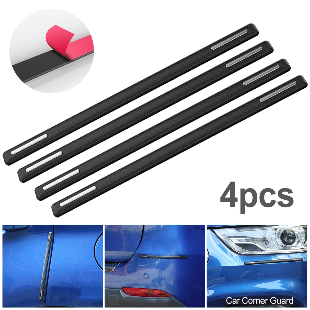 

4PCS Car Door Edge Anti-collision Protector Strip Rearview Mirror Guard Sticker Auto Bumper Corner Cover Anti Scratch Crash