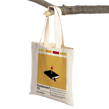 Casual Women Shopping Bags Book Novel Philosophical Retro Literature Animal Canvas Supermarket Shopper Bag Eco Tote Handbag
