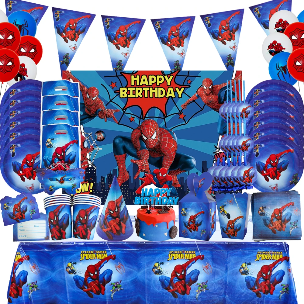 Spider Man Party Decoration Supplies Disposable Tableware Table Cloth Children's Birthday Party Foil Balloon Spider Theme Activi
Spider Man Party Decoration Supplies Disposable Tableware Table Cloth Children's Birthday Party Foil Balloon Spider Theme Activi