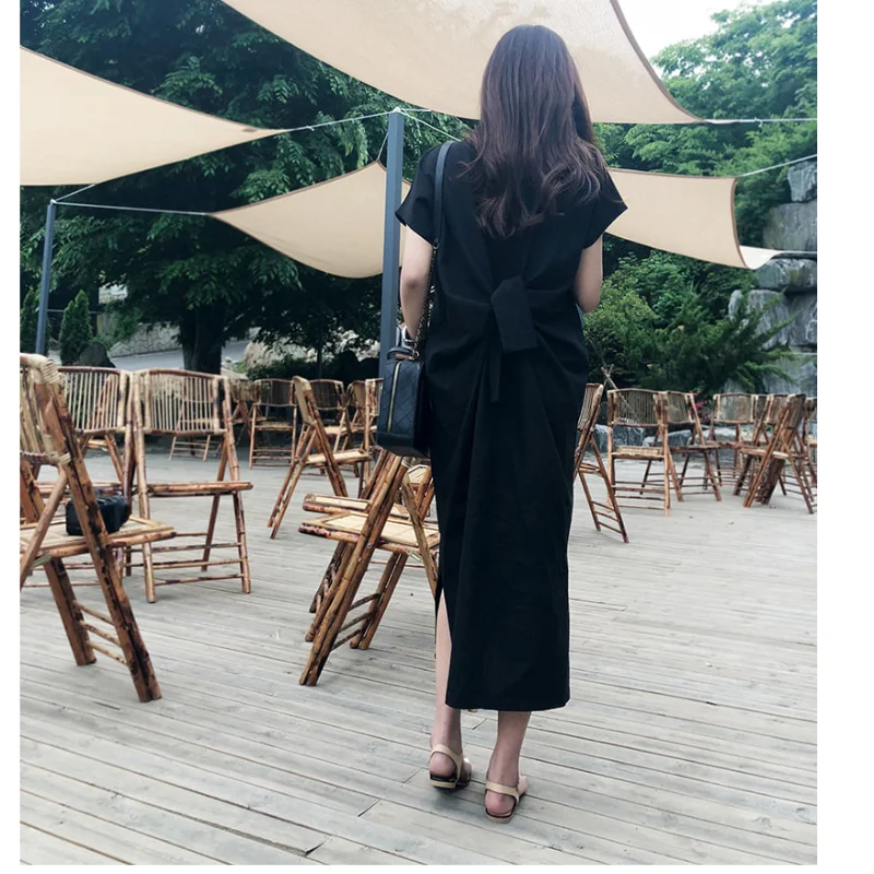 Plus Size Bow Women Dresses for 2024 Summer Korean Style Cotton O-Neck Lady Vestidos Sahes Simple Long Dress Female Robe KE1110
Plus Size Bow Women Dresses for 2024 Summer Korean Style Cotton O-Neck Lady Vestidos Sahes Simple Long Dress Female Robe KE1110