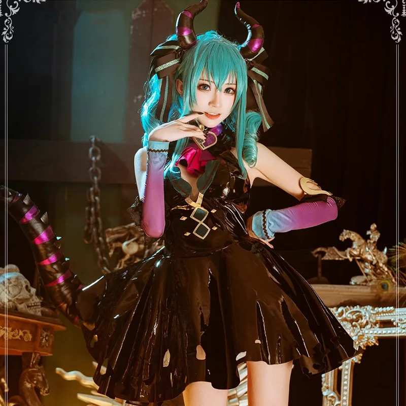 2023 Anime Miku Devil Cosplay Costume Wig Women Sexy Leather Dress Horns Tail Headwear Suit Cute Demon Uniform Halloween Clothes
2023 Anime Miku Devil Cosplay Costume Wig Women Sexy Leather Dress Horns Tail Headwear Suit Cute Demon Uniform Halloween Clothes