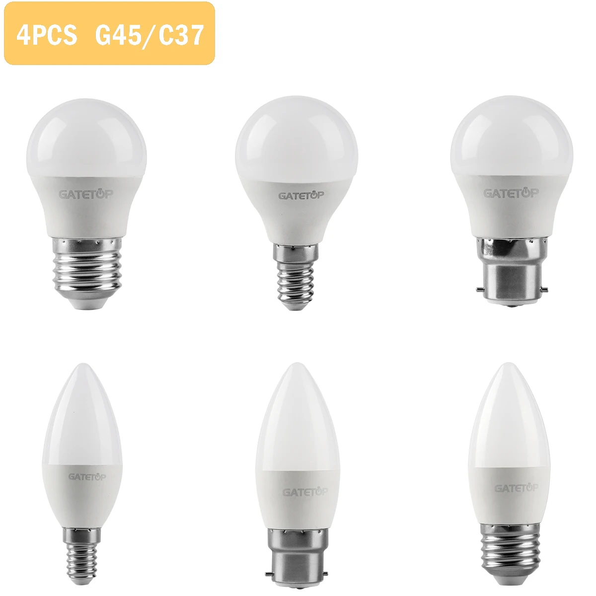 4PCS Energy-efficient LED bulbs G45 C37 E14 E27 5W AC230V AC110V AC12V 3000K/4000K/6000K Golf Bulb Lamp For Home Decoration
4PCS Energy-efficient LED bulbs G45 C37 E14 E27 5W AC230V AC110V AC12V 3000K/4000K/6000K Golf Bulb Lamp For Home Decoration