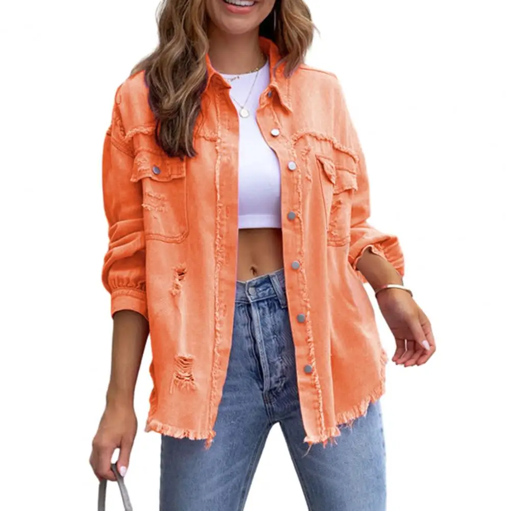 Куртка женская однобортная с длинным рукавом, свободный винтажный пиджак с лацканами в стиле хип-хоп, однотонная 
Куртка женская однобортная с длинным рукавом, свободный винтажный пиджак с лацканами в стиле хип-хоп, однотонная