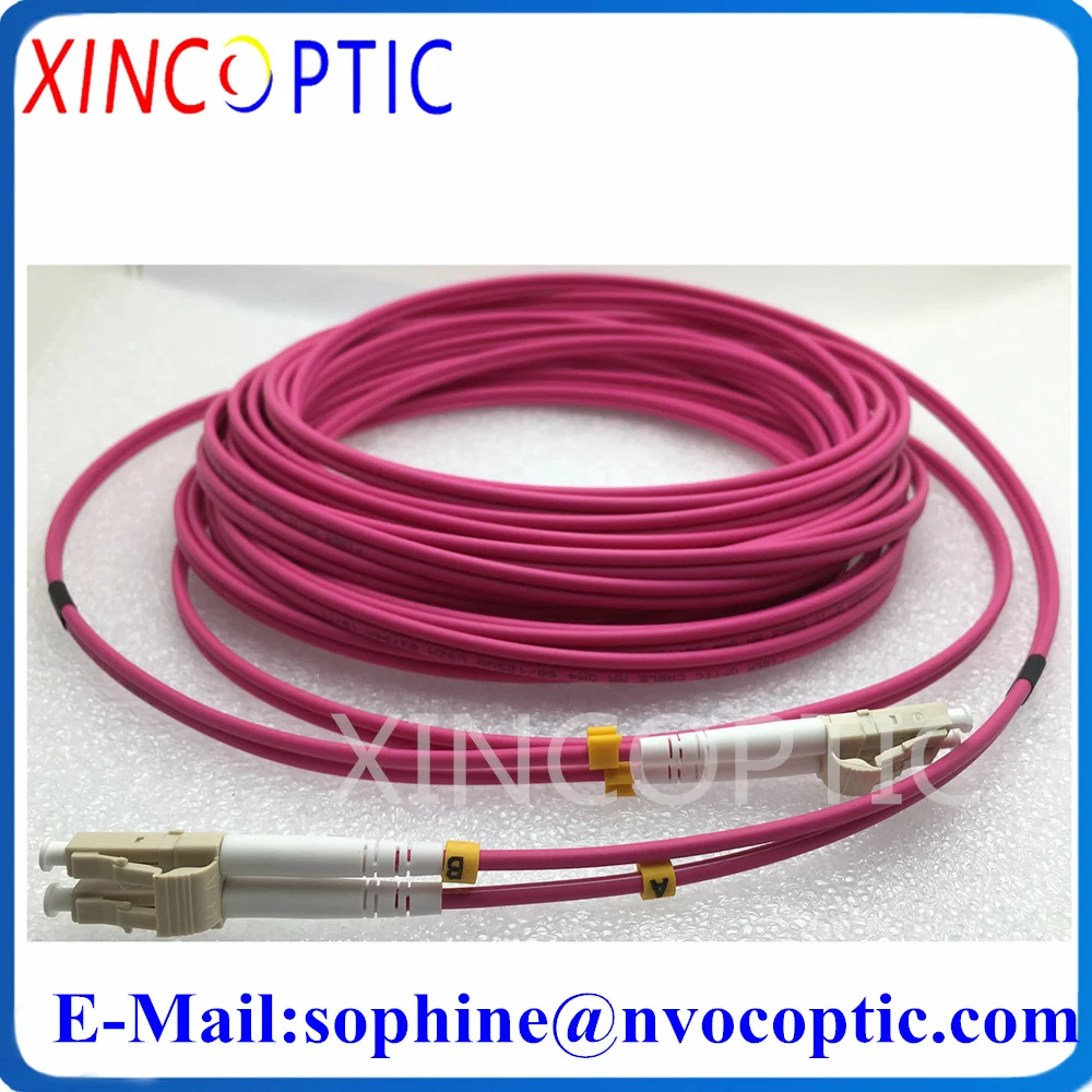 

2Pcs LC/UPC-LC/FC/SC/STUPC MM(OM4),DX,Dia:3.0mm,L:50M,LSZH Pink Jacket,Fiber Optic Patch Cord Jumper Optical Cable Connector