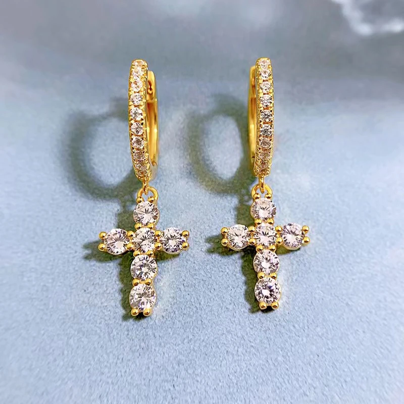 Trendy 925 Silver Cross Huggie Hoop Earrings for Women 18K Gold Filled Carbon Diamond Circle Earrings Ins 2022 Jewelry Gift
Trendy 925 Silver Cross Huggie Hoop Earrings for Women 18K Gold Filled Carbon Diamond Circle Earrings Ins 2022 Jewelry Gift