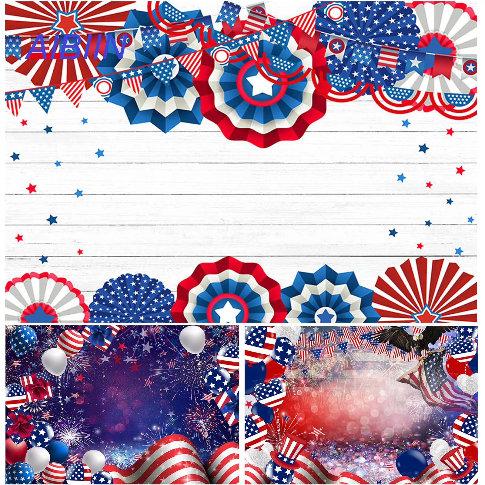 AIBIIN 4th of July Patriotic Photography Backdrop American Flag Fan Star Stripes Memorial National Independence Day Background
AIBIIN 4th of July Patriotic Photography Backdrop American Flag Fan Star Stripes Memorial National Independence Day Background