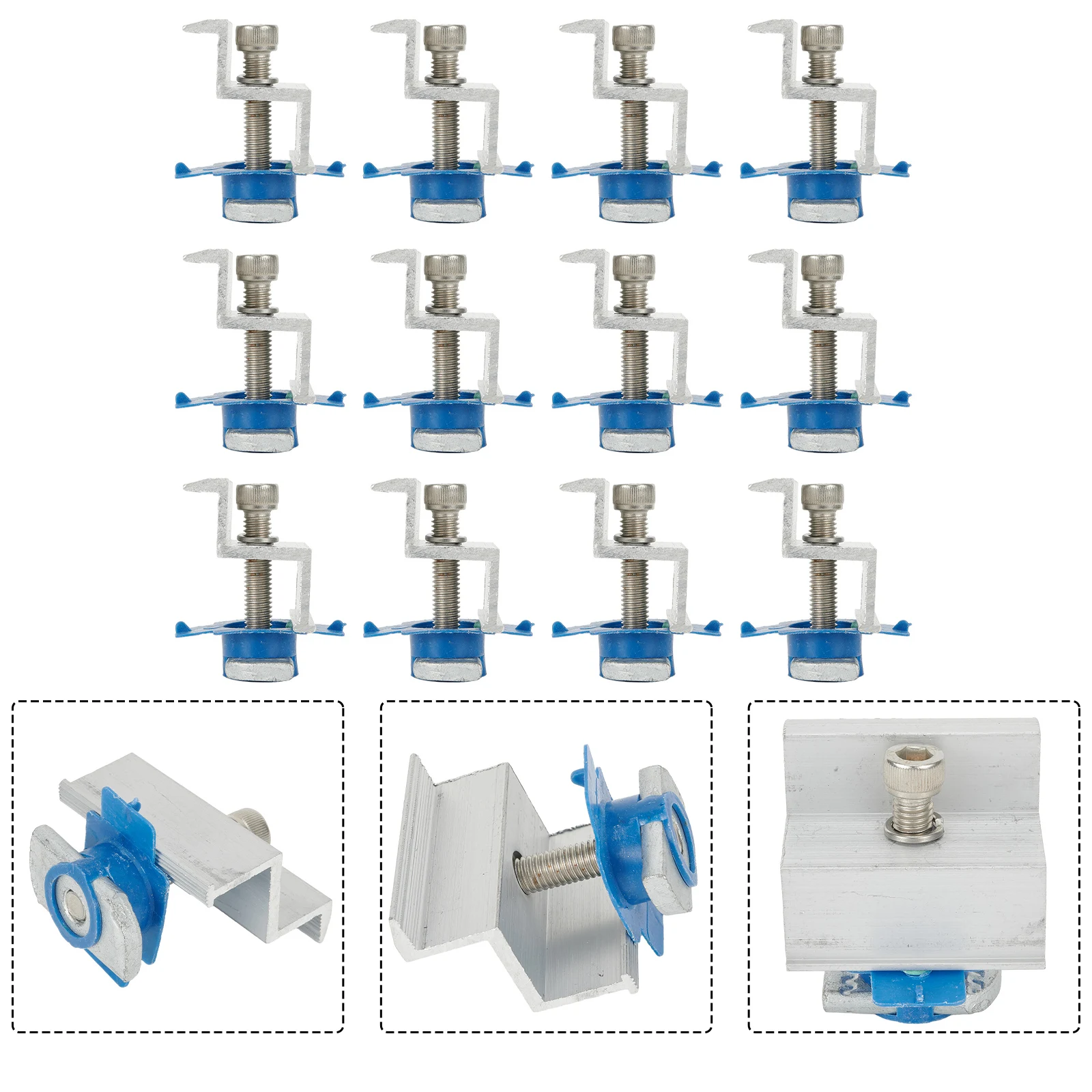 12pcs Solar Panel Mounting Fixing Clamp Adjustable Z Bracket Metal End &Mid Clamp PV Panel Clip For Solar System Install Parts
12pcs Solar Panel Mounting Fixing Clamp Adjustable Z Bracket Metal End &Mid Clamp PV Panel Clip For Solar System Install Parts