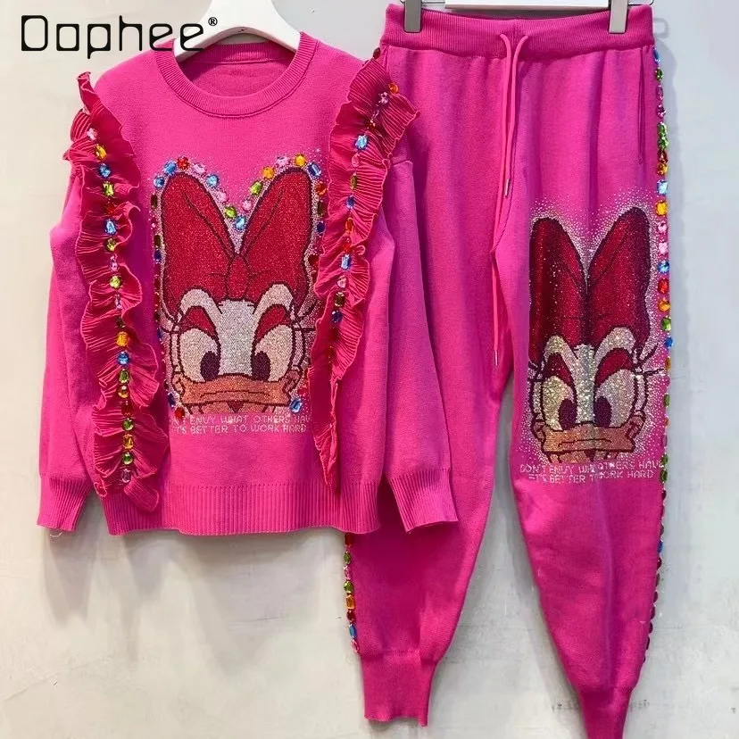 Fashion Brand Cartoon Beaded Suit Female 2023 Autumn Winter New Loose Round Neck Pullover Long Sleeve Top Casual Two-Piece Pants
Fashion Brand Cartoon Beaded Suit Female 2023 Autumn Winter New Loose Round Neck Pullover Long Sleeve Top Casual Two-Piece Pants