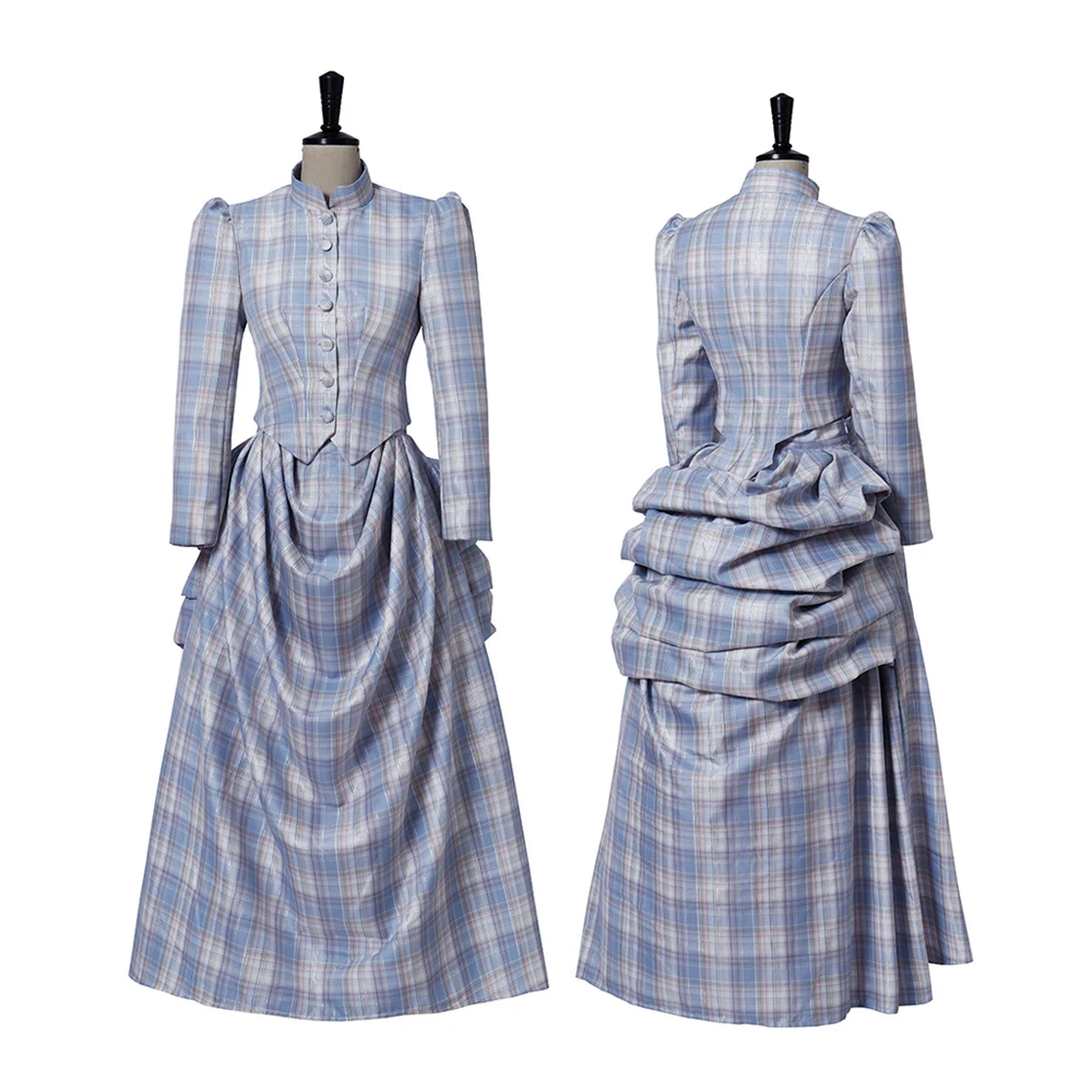 

Medieval Victorian Civil War Southern Belle Dress Women's Vintage Plaid Dickens Ball Gown Christmas Halloween Carnival Costumes