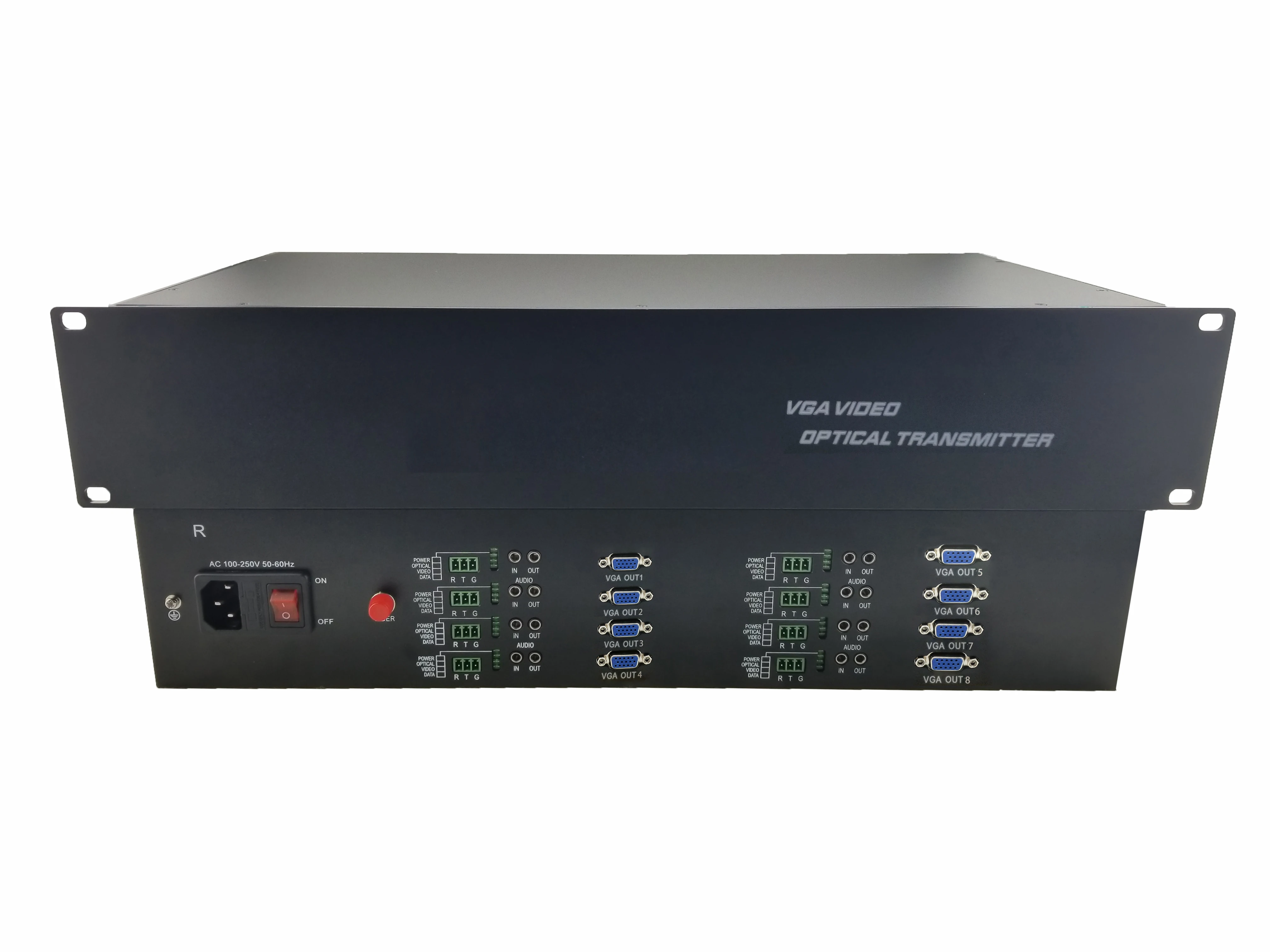 

High Definition 8 Channel VGA Video Optical Transceiver Single Mode Multi mode Fiber Transmission vga converter