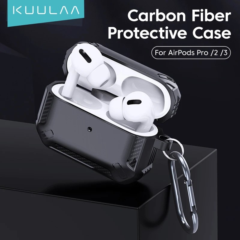 KUULAA Case for Apple AirPods Pro 2 3 Bags Carbon Fiber Cover Protective Case Anti Shock Earphone Accessories With Keychain Hook
KUULAA Case for Apple AirPods Pro 2 3 Bags Carbon Fiber Cover Protective Case Anti Shock Earphone Accessories With Keychain Hook