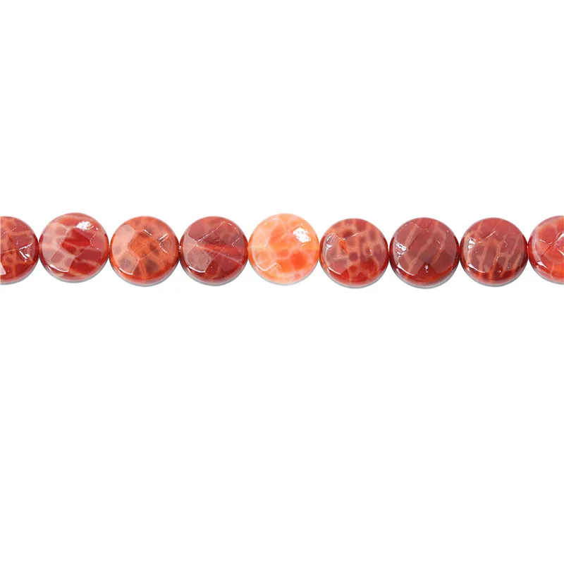 

Natural Stone Moonstone Pink Opal Fire Agate Amazonite Rose Quartz Faceted Flat Round Beads 10MM For Jewelry Making DIY Bracelet