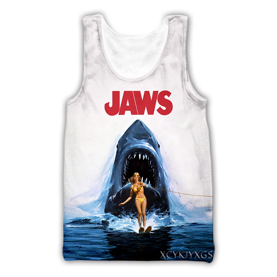 

phechion New Fashion Men/Women's Jaws 3D Printed Casual Tank Tops Summer Undershirt Streetwear Fashion A51