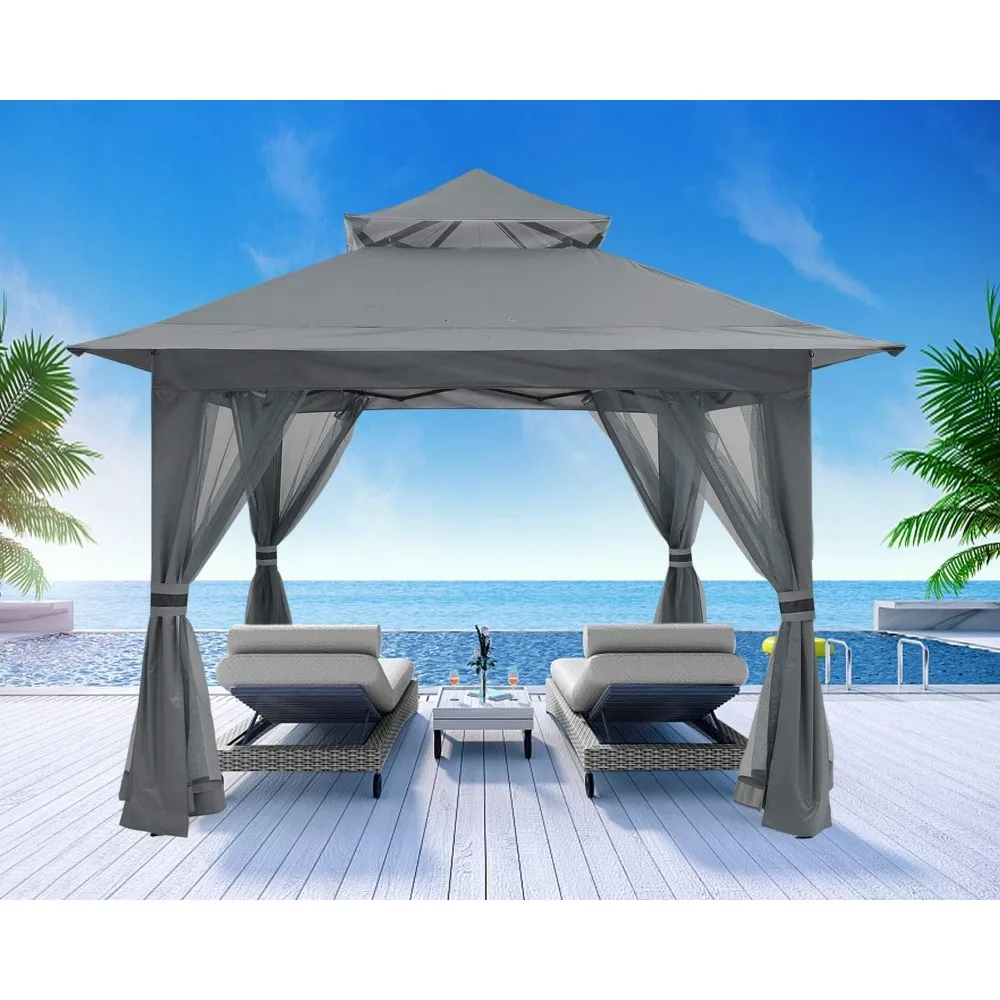 13x13 Outdoor Gazebo with Mosquito Netting, Pop Up Patio Garden Backyard Gazebo, Outdoor Canopy
13x13 Outdoor Gazebo with Mosquito Netting, Pop Up Patio Garden Backyard Gazebo, Outdoor Canopy