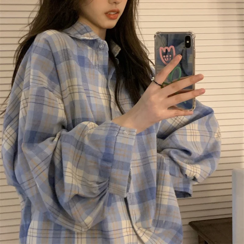 HOUZHOU Vintage Plaid Shirts Women Korean Style Oversized Harajuku Basic Spring Trend Pink Shirt Fashion Chic Aesthetic Blouse
HOUZHOU Vintage Plaid Shirts Women Korean Style Oversized Harajuku Basic Spring Trend Pink Shirt Fashion Chic Aesthetic Blouse