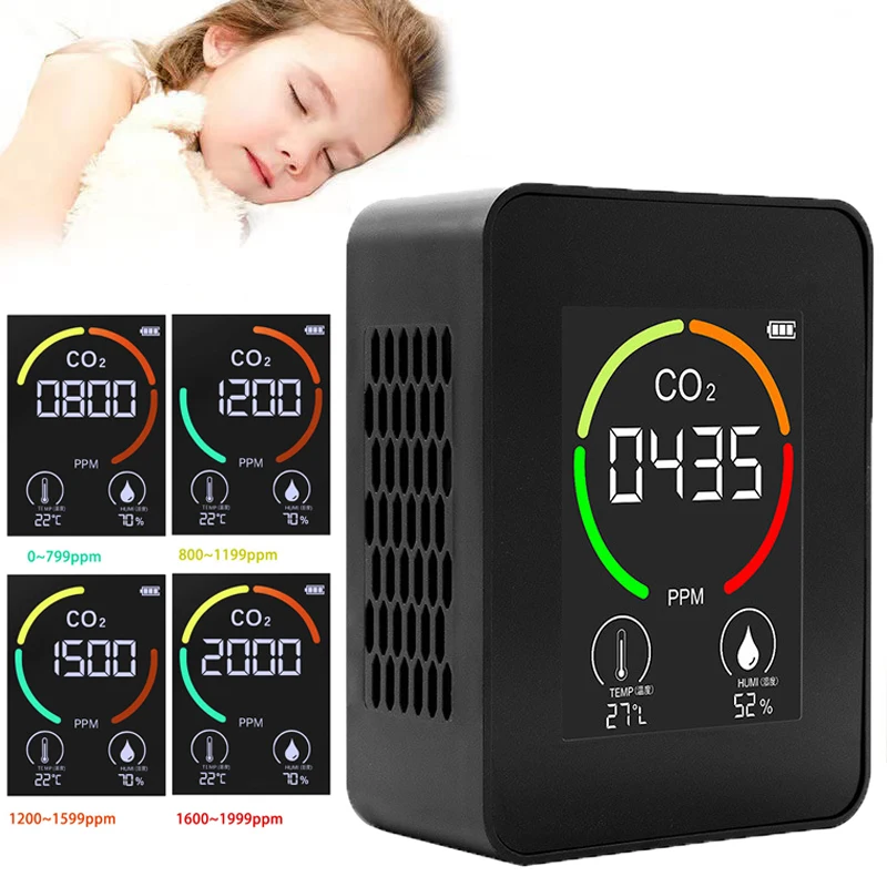 Digital CO2 Sensor Carbon Dioxide Meter Air Detector Intelligent Air Quality Analyzer Indoor Air Pollution Monitor Thermometer
Digital CO2 Sensor Carbon Dioxide Meter Air Detector Intelligent Air Quality Analyzer Indoor Air Pollution Monitor Thermometer