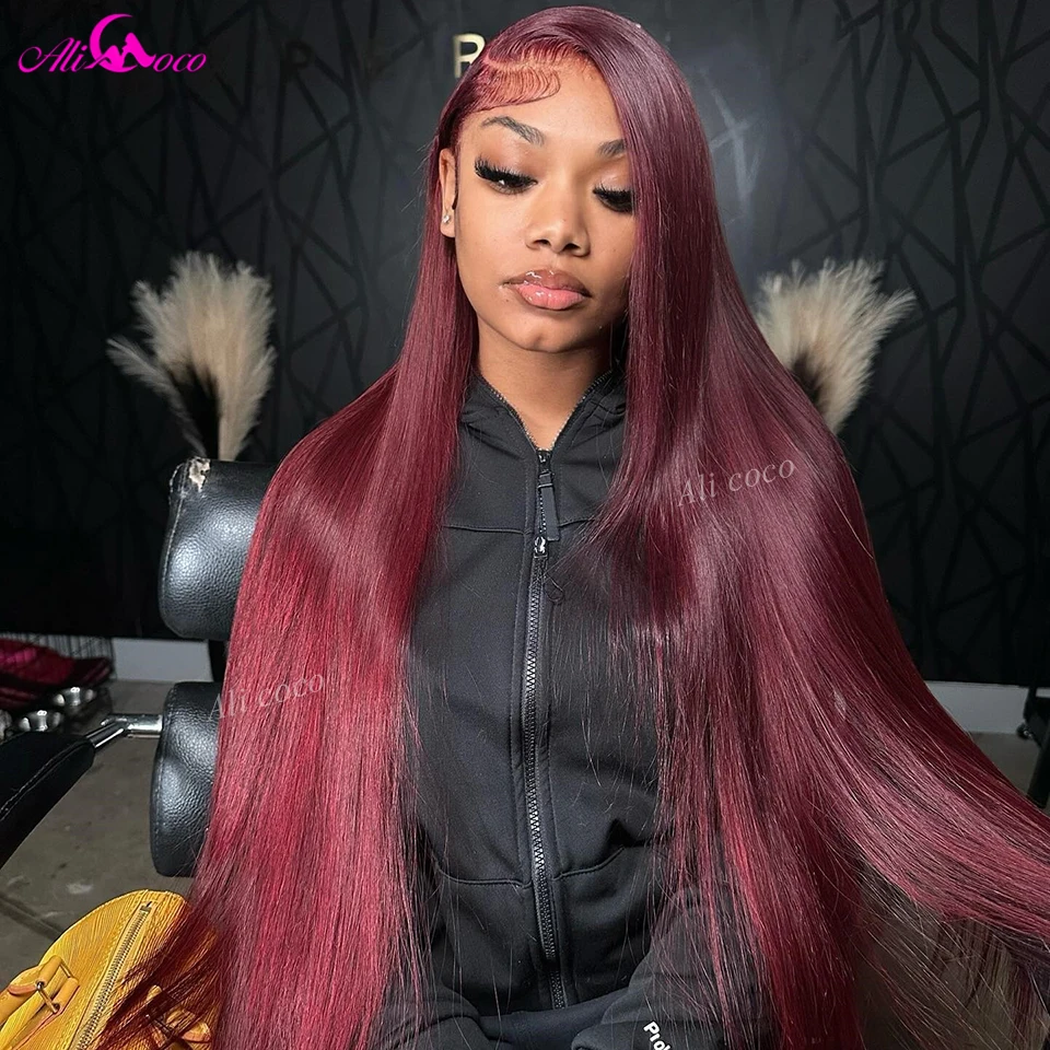 30 32 Inch 99J Burgundy Lace Front Wig Human Hair 13x4 Lace Frontal Straight Human Hair Wigs Pre Plucked For Women
30 32 Inch 99J Burgundy Lace Front Wig Human Hair 13x4 Lace Frontal Straight Human Hair Wigs Pre Plucked For Women