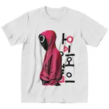 

Squid Game Netflix Korean Drama Men Tshirts Pure Cotton Tee TV Show Video Gamer Tshirts Emo Clothes Graphic T-Shirt Alternative