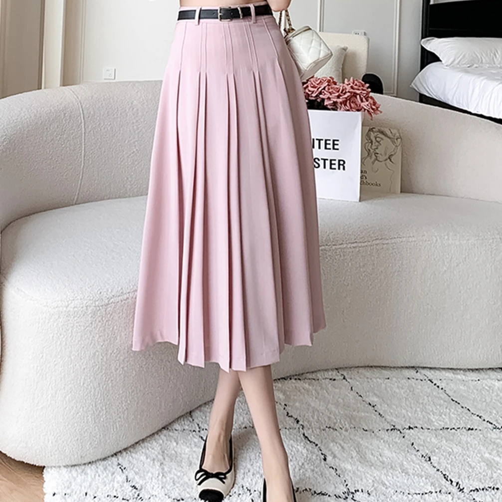 Autumn High Waist Midi Length Pleated Skirts Woman Fashion A-line Suit Skirt Office Lady Elegant Umbrella Skirt Pink Black Gray
Autumn High Waist Midi Length Pleated Skirts Woman Fashion A-line Suit Skirt Office Lady Elegant Umbrella Skirt Pink Black Gray