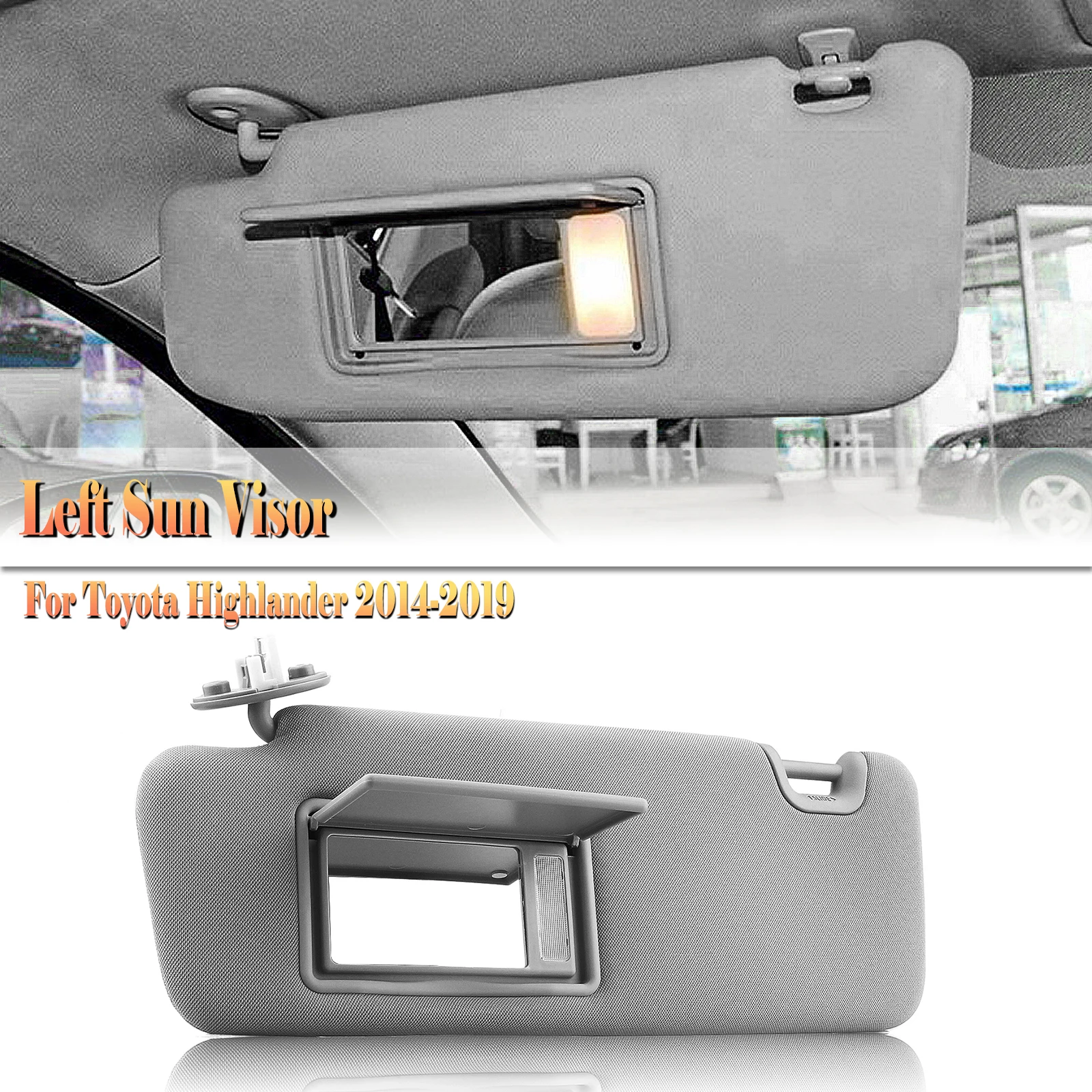 

Для Toyota Highlander 2014-2019 74320-0E074-A0, передний левый задний фонарь для водителя, цвет серый/бежевый, солнцезащитный козырек, задняя крышка