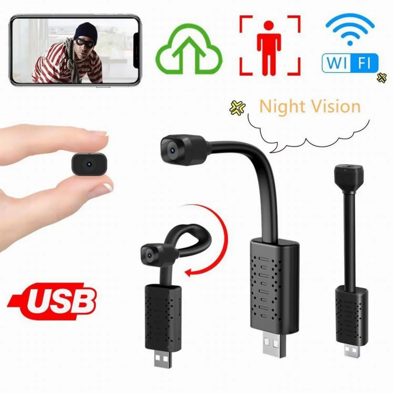 V380 Pro USB Camera Full HD 1080P Mini Camera WiFi Mini Camera IP USB Video Night Vision Camera View With APP
V380 Pro USB Camera Full HD 1080P Mini Camera WiFi Mini Camera IP USB Video Night Vision Camera View With APP