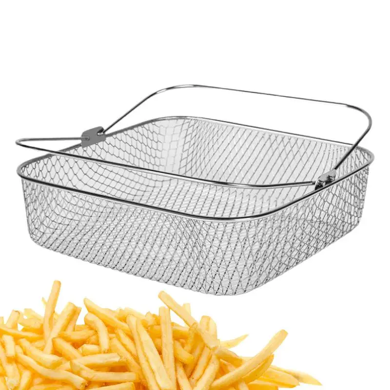 

Air Fryer Basket Rustproof frying fish strainer Stainless Steel colander With Handles cooking tool supplies kitchen accessories