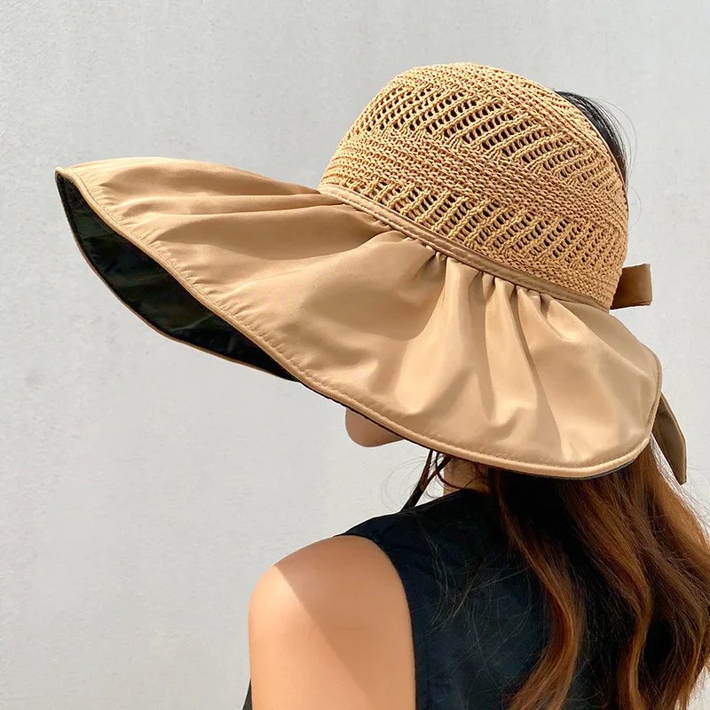 Summer Women Bucket Hat UV Protection Big Wide Brim Beach Sun Hats Empty Top Caps Ponytail Caps Bows Ladies Girls Panama Caps
Summer Women Bucket Hat UV Protection Big Wide Brim Beach Sun Hats Empty Top Caps Ponytail Caps Bows Ladies Girls Panama Caps