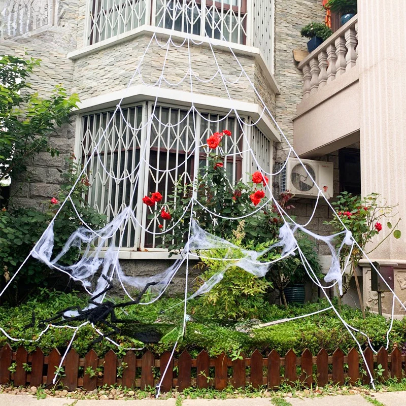 

Halloween spider web super large fan web triangular web ghost festival bar layout outdoor KTV decoration props atmosphere props