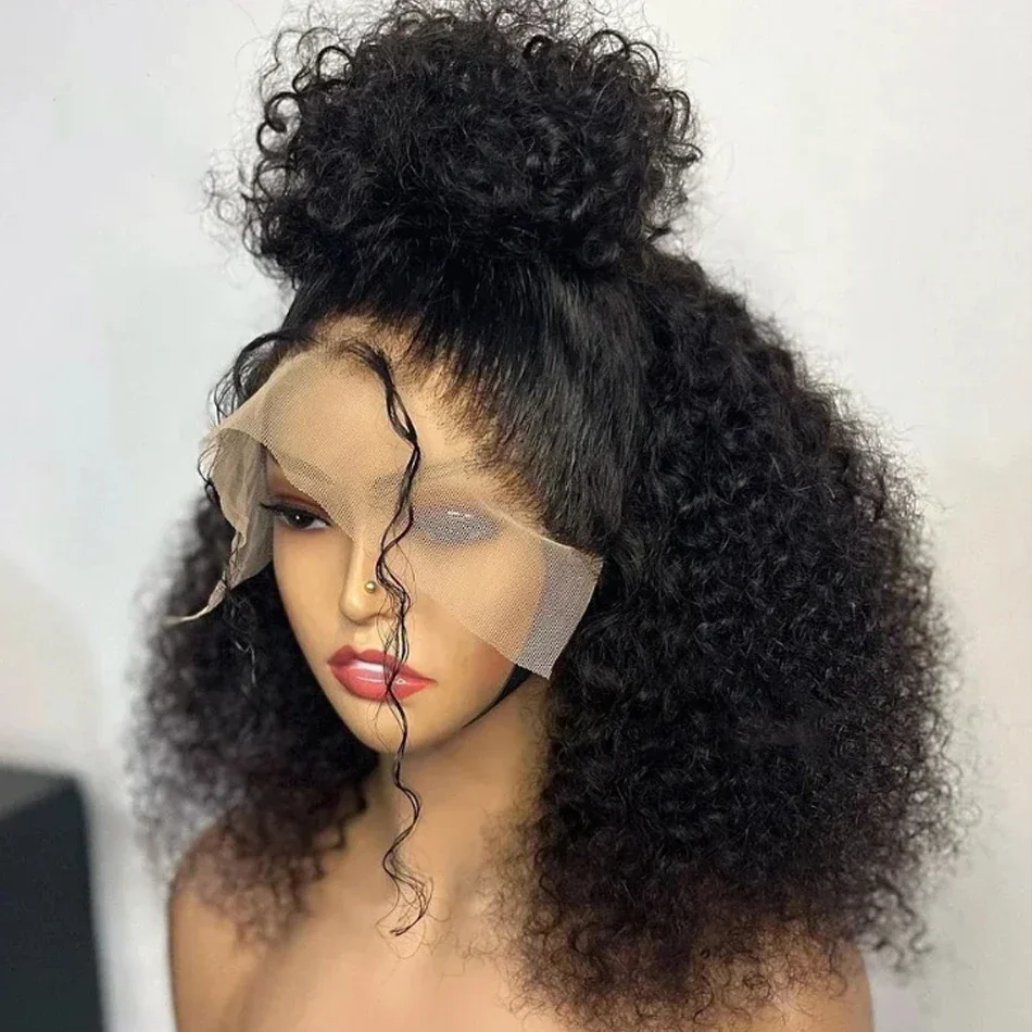 

Short Kinky Curly Bob Wig Glueless Wig 12A Malaysian Lace Front Human Hair Wigs Wet And Wavy Water Wave Bob Wig 13x4 Frontal Wig