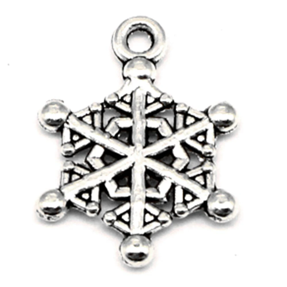 

200pcs Wholesale Jewelry Lots Snowflake Charms Pendant Supplies For Jewelry Materials 15x20mm