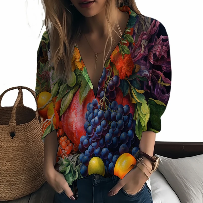 Summer new lady shirt fruit 3D printed lady shirt personality cute casual style ladies shirt fashion trend women shirt
Summer new lady shirt fruit 3D printed lady shirt personality cute casual style ladies shirt fashion trend women shirt