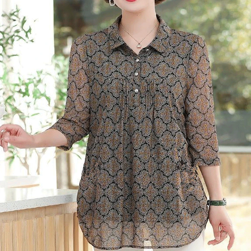 2023 Spring and Summer Women's Clothing New Loose Korean Version Versatile Thin Printing Commute Simplicity Pullover POLO Shirt
2023 Spring and Summer Women's Clothing New Loose Korean Version Versatile Thin Printing Commute Simplicity Pullover POLO Shirt