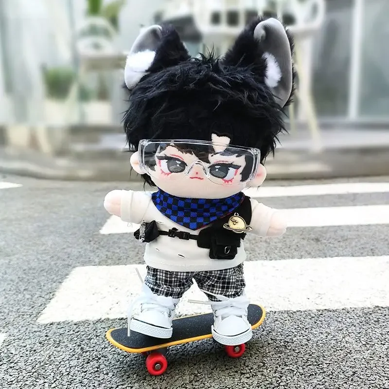 Кукла хлопковая 20 см, кукла волка, мытая кроличья шерсть, магнитное всасывание, волчьи уши, хвост, без атрибутов, плюшевая игрушка в подарок