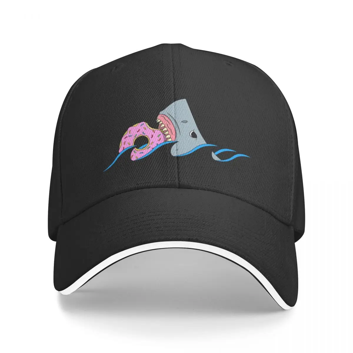 

I eat what I want | Great White Shark eating a donut Baseball Cap Rave Fashion Beach Hat For Women 2023 Men'S