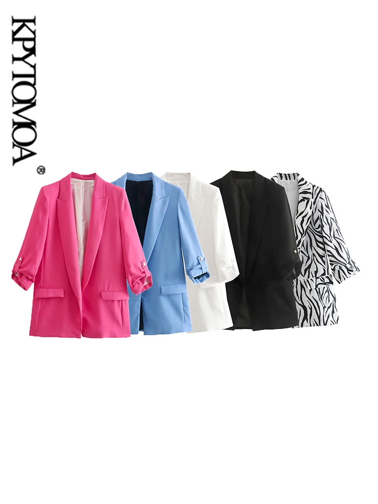 KPYTOMOA Women Fashion Office Wear Open Blazer Coat Vintage Rolled-up Sleeves Flap Pockets Female Outerwear Chic Veste Femme
KPYTOMOA Women Fashion Office Wear Open Blazer Coat Vintage Rolled-up Sleeves Flap Pockets Female Outerwear Chic Veste Femme