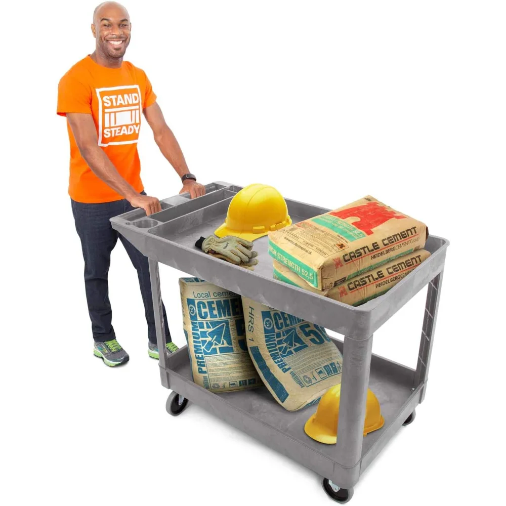 

Stand Steady Original Tubstr Extra Large Two Shelf Utility Cart - Supports up to 500 lbs., Heavy-Duty Rolling Service Cart