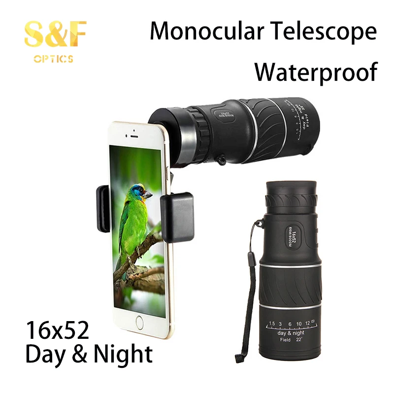 S&F HD Portable Scope 16x52 Dual Focus Monocular Telescope Hunting Spotting Handheld Binoculars 66m/8000m For Tourism Fishing
S&F HD Portable Scope 16x52 Dual Focus Monocular Telescope Hunting Spotting Handheld Binoculars 66m/8000m For Tourism Fishing