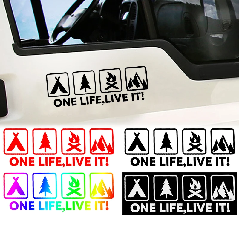 Car Stickers One Life Live It Camping Outdoor Enthusiast Wild Survival Quadruple Decal for Vehicle Auto Window Tail Body Bumper
Car Stickers One Life Live It Camping Outdoor Enthusiast Wild Survival Quadruple Decal for Vehicle Auto Window Tail Body Bumper