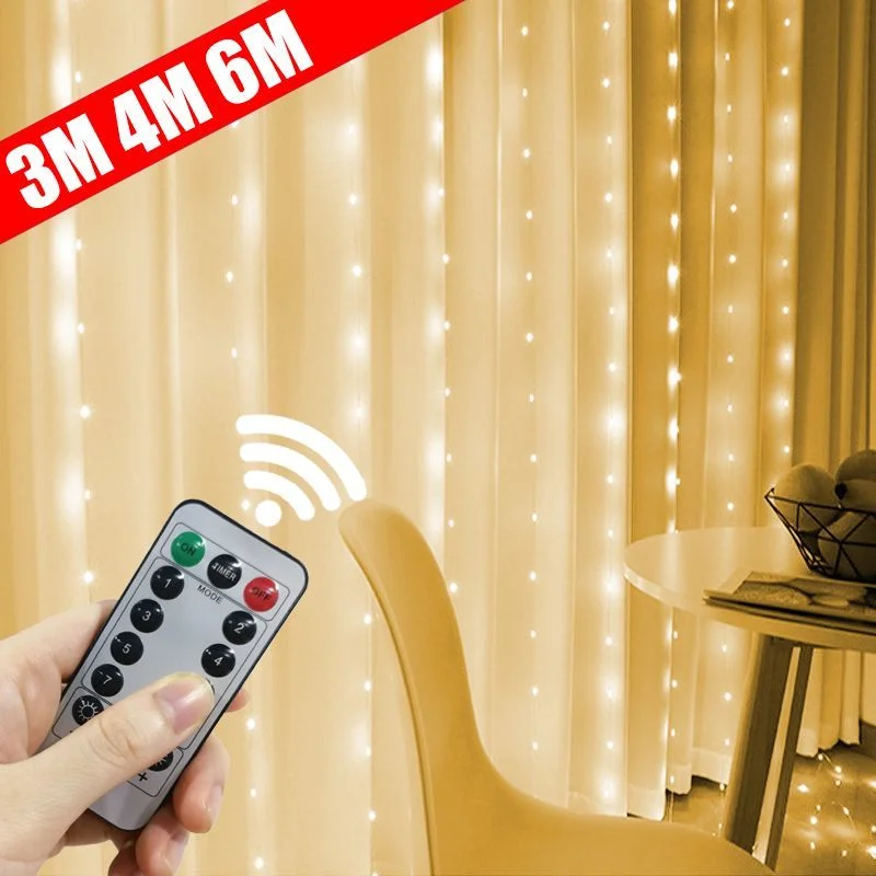 3/4/6m LED Christmas Lights Fairy String Lights Curtain Garland USB Festoon 8 Mode Remote Christmas Decoration for Home New Year
3/4/6m LED Christmas Lights Fairy String Lights Curtain Garland USB Festoon 8 Mode Remote Christmas Decoration for Home New Year