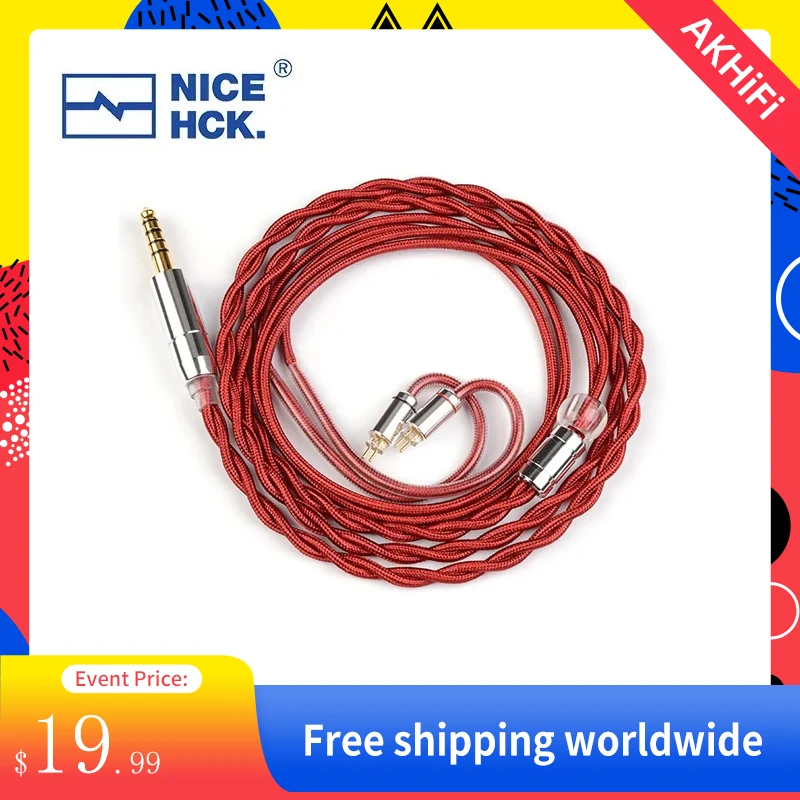 

NiceHCK RedAg 4N Pure Silver HiFi Earphone Coaxial Cable 3.5/2.5/4.4mm MMCX/QDC/0.78 2Pin for HOLA Zero KATO Aria LAN Cadenza