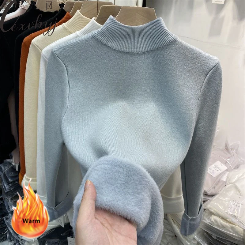 Women Winter Thick Sweter 2024 Korean Fashion Mock Neck Knitted Pullover Solid Colors Bottoming Long Sleeve Knitwaer Top Loose
Women Winter Thick Sweter 2024 Korean Fashion Mock Neck Knitted Pullover Solid Colors Bottoming Long Sleeve Knitwaer Top Loose