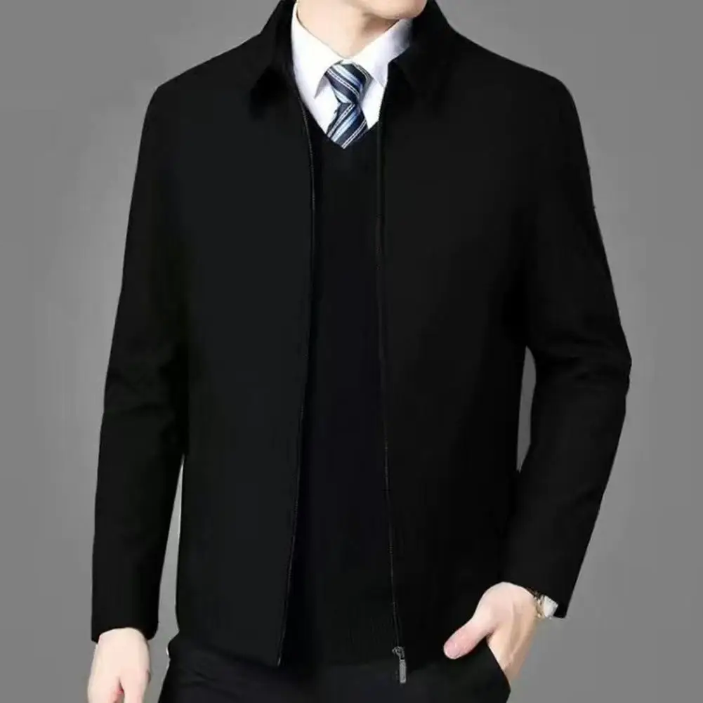 

Men Suit Jacket Stylish Men's Suit Coat Business-ready Zipper Placket Anti-wrinkle Long Sleeve Jacket for Spring Fall Men Spring