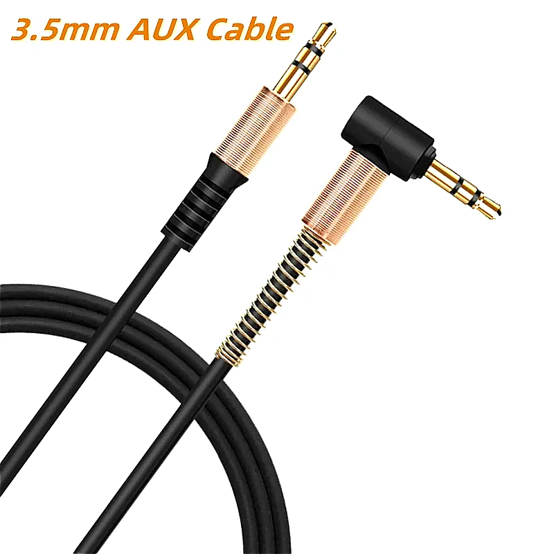 

90 Degree Right Angle 1/8" TRS Stereo 3.5mm Jack Audio Cable AUX Flexible Cord for PC Mobile Phone MP3 Car Speaker Headphone