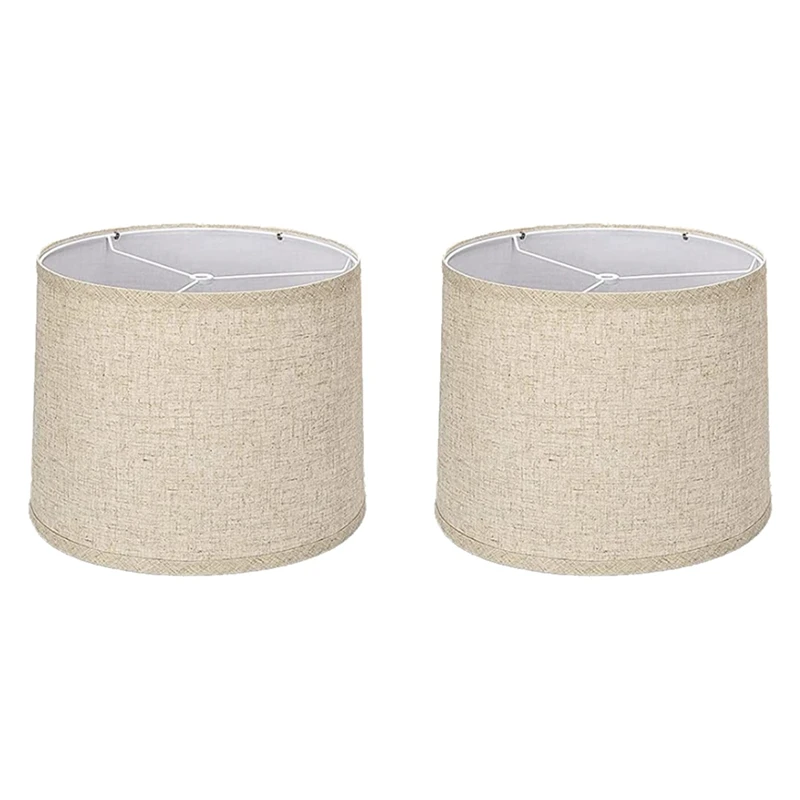 

2PCS Lamp Shades Natural Linen Lampshades High Replacement Fabric Lampshades For Table Lamp Floor Lamp