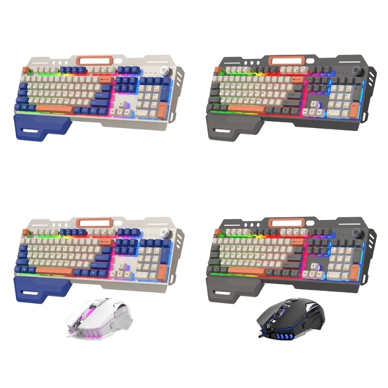 K90 104 Keys Mechanical Keyboard and Mouse with LED Lights for PC Laptop Computer with Volumes Knob and Phone Stand
K90 104 Keys Mechanical Keyboard and Mouse with LED Lights for PC Laptop Computer with Volumes Knob and Phone Stand