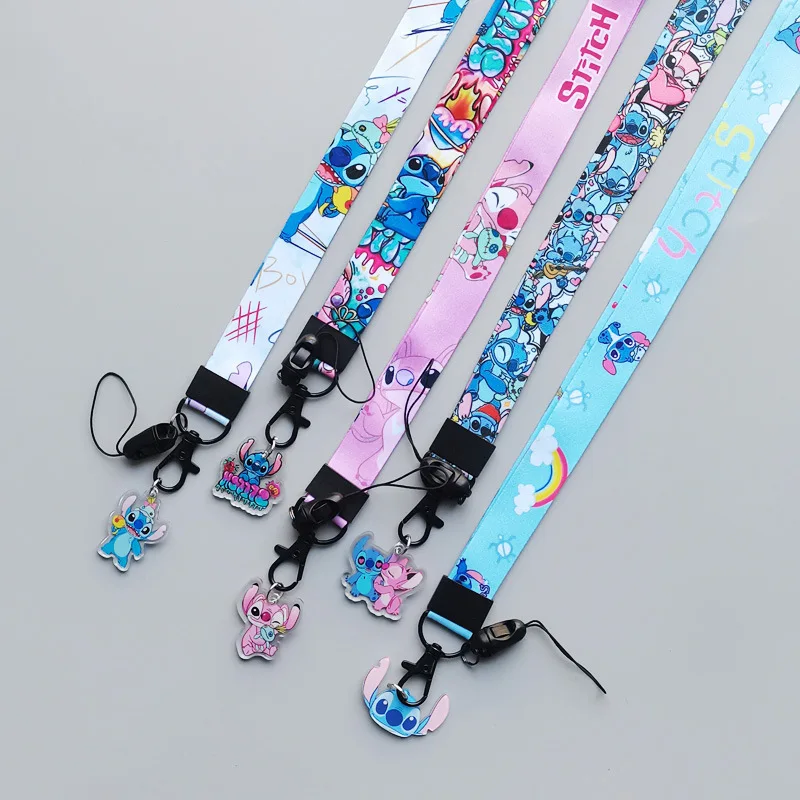 

Disney Anime Stitch Phone Hanging Strap U Disk Hanging Accessories Decorative Kids Card Cover Anti Loss Hanging Neck Long Rope